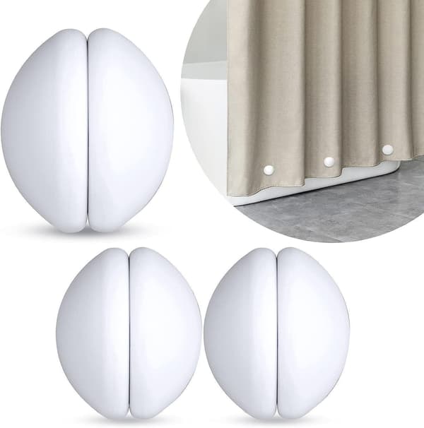 6 st duschdraperivikter, rostar aldrig white