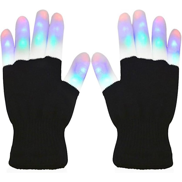 LED-hansker Lysende/Fargerike, LED-blinkende belysning/Flerfarget for fest/klubb/kveld/jul/racing