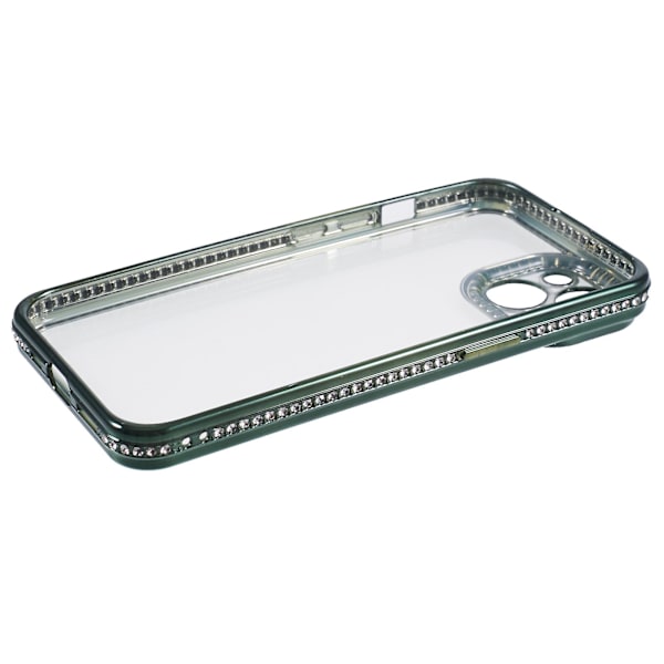Beskyttende deksel med rhinestones til iPhone 14 - TPU - Slank telefondeksel Midnight Green
