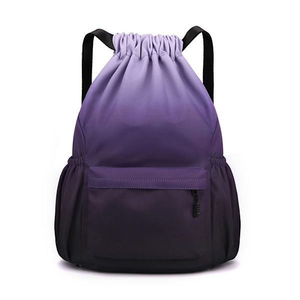 Reise lomme ryggsekk for kvinner, lett og enkel snøring bag, stor kapasitet sport og fitness bag for menn black gray