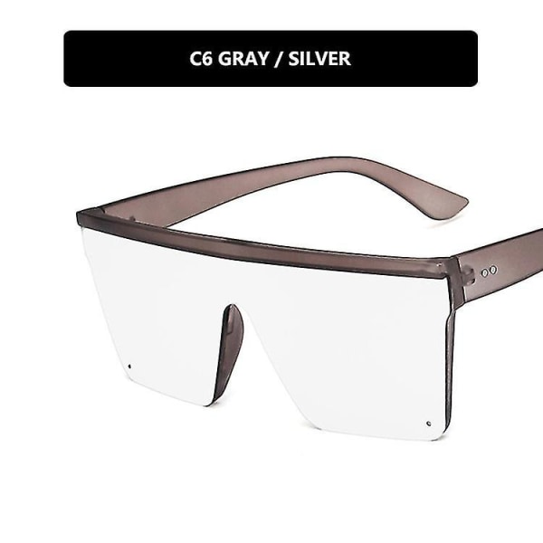 Ny trend Stor ram i ett stycke Uv400 Solglasögon Street Shooting Solglasögon för män/kvinnor Retro() off-white