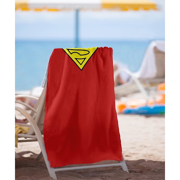 y90Superman Strandhåndklæde Superman Cape Logo Strandhåndklædekanr90