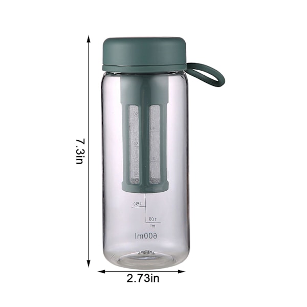 Køkken og spisning Tag med én vandkop - Brygning af te Tag med én kop Bærbar forståelig koldbrygget kaffe Tag med én vandkop - Koldbrygget kop - (600 ml) - BPA-fri slidstærk lækagesikker plastdiffuser Vandflaske med dobbeltlagsfilter | Med bærehåndtag, ingen vandlækage D
