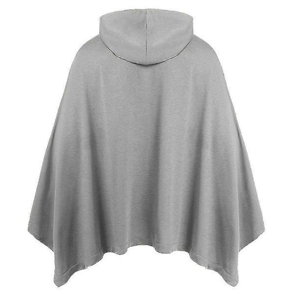 Unisex Casual Huppariponcho - Muodikäs Takki Huppari Pusero Taskuilla 2XL Grey