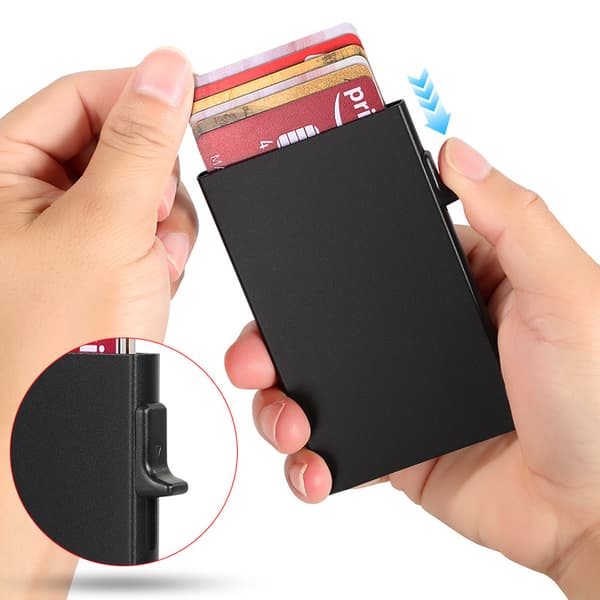 RFID-blokerende Pop-Up Kortholder Sort