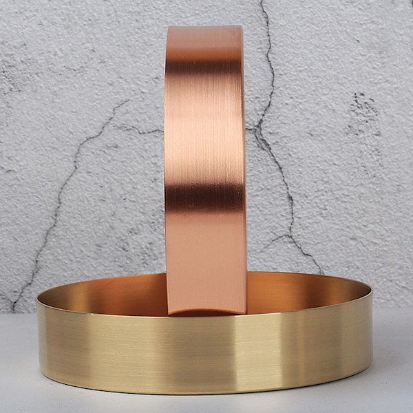 Bærbar nordisk retro rund metalbakke opbevaringsstativ Diaplay-form husholdningsværktøj Brass 10cm