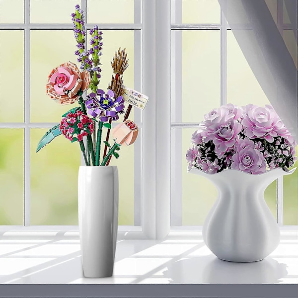 Blombukett Byggstenar, Vuxen Konstgjord Bukett, Konstgjorda Blommor, Blombukett DIY Byggleksaker Konstgjord Växt (547 Stycken) 1671 Sparkling Star River