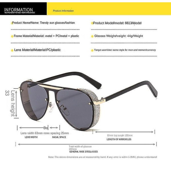 Solbriller one-piece fargerike solbriller jimmy herre- og damesolbriller mote trendy briller engros C3 gold frame