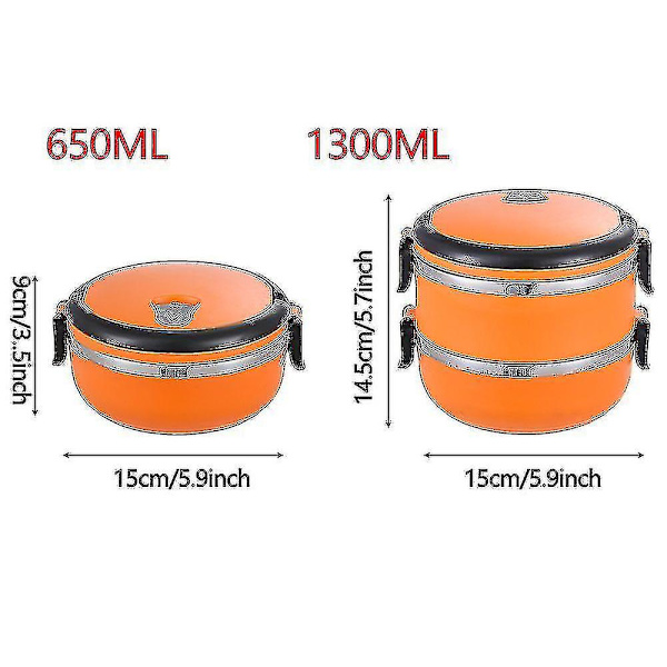 Varm mat termos i rostfritt stål lunchlåda termos vakuumisolerad resebar Single layer orange