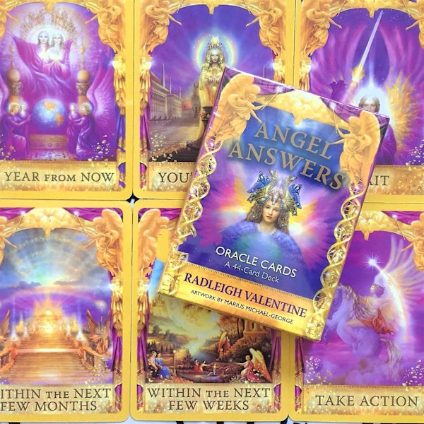 44 stk Tarotkort Angel Answers Oracle Spådom Kunstpapir Klassisk Bordkort Leke For Fest Jiyuge