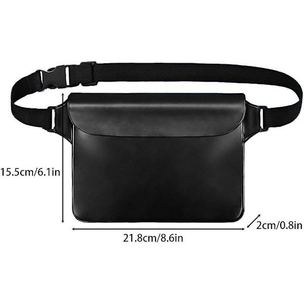 Vandtæt Fanny Pack, Justerbar Tør Fanny Taske Vandtæt Taljepose med Taljerem til Bådsejlads Svømning-X ZD B2 EE Black