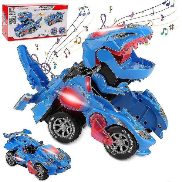 Transformerende Dinosaurbil leketøy Transformerende Dinosaurbil, Automatisk Transformerende Dinosaurbil Blue
