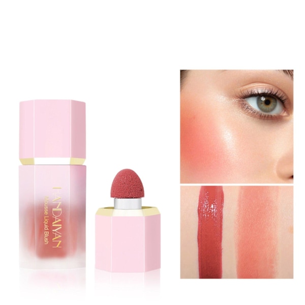 Air Cushion Blush Natural Cheek Tint Blush 6 Farger Kvinne Sminke Flytende Blush Ansikt