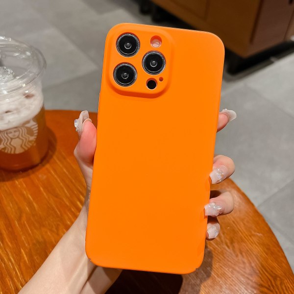 Gummiert Skin-Touch-Schutzhülle aus PC für iPhone 14 Pro Max Orange