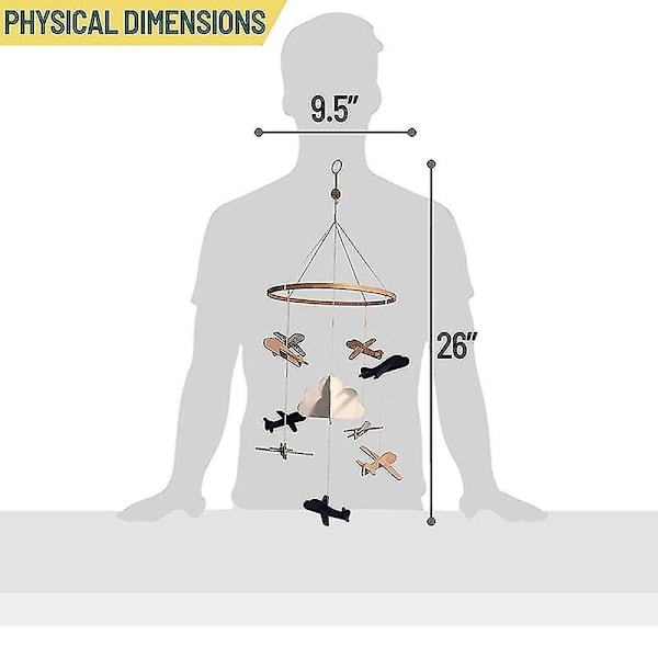 Barnehageseng Mobil Fly & Sky Dekorasjon Grå Og Hvit, Marineblå, Tan Baby Crib Mobile Fo