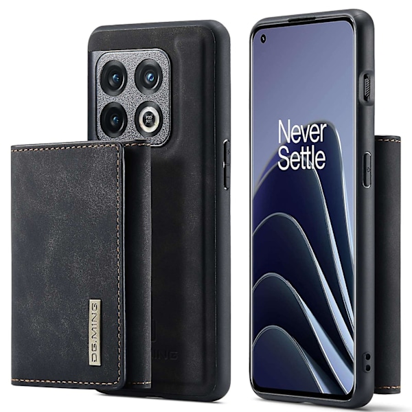 Dg.ming M1-serie til Oneplus 10 Pro 5g Magnetisk adsorption 2-i-1 pung Pc+tpu+pu læder telefon drop-proof etui med kickstand Black