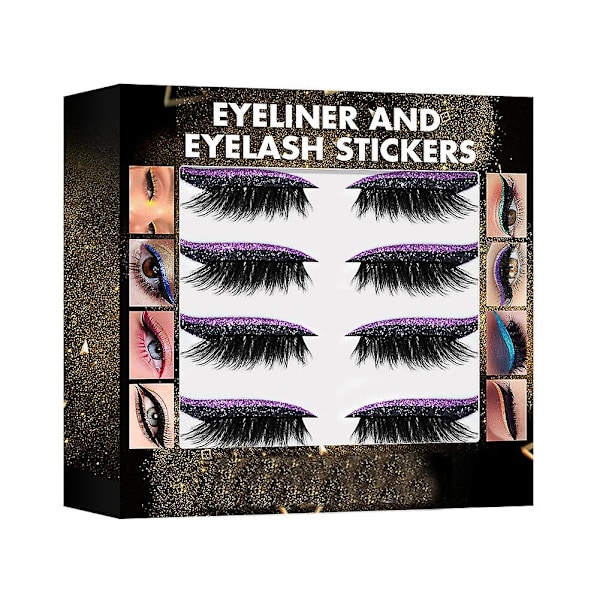 Colorful Eyeliner Eyelashes Stickers Self-adhesive Fake Eyelashes Artificial Extension Eyelashes