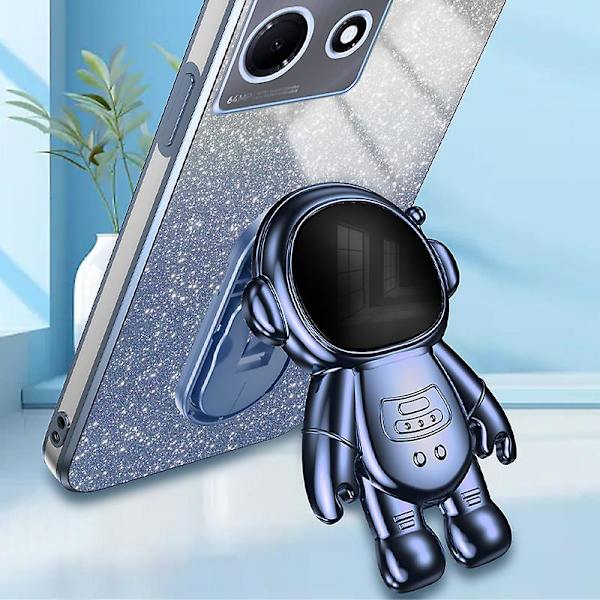 För Transsion Infinix Note 30 VIP 5G Fodral Kickstand Galvanisering PC+TPU Telefonfodral Blue