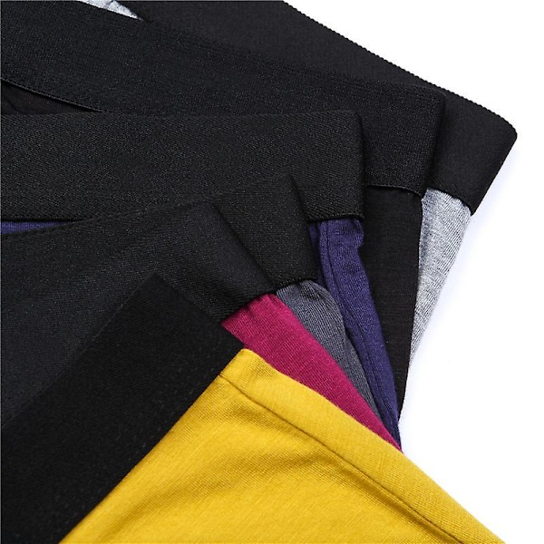 6-pack Svart Boxer Underkläder för Män Bambu Herrtrosor Shorts Andningsbara Underbyxor Man Bekväma Sexiga Boxers & Kalsonger Män