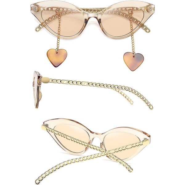 Vintage Retro Cat Eye -aurinkolasit naisille Trend Clout Goggles -aurinkolasit metallikehyksellä