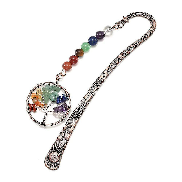 Chakra-kristallimerkki Vintage-metalliset puumerkit naisille opiskelijalle opettajalle valmistujaiset joulu
