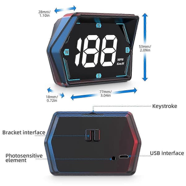 Universal Bil HUD GPS Speedometer - Plug & Play Heads-Up Display med USB-forbindelse (G20 Model)