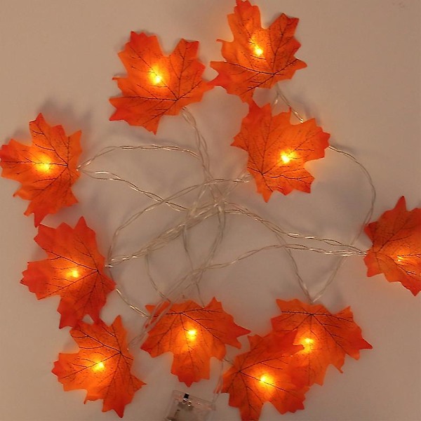 2m 10 Valoa Vaahteranlehtiä Garland Led-Jouluvaloja Joulukoristeluun Syksyn Valoketju Juhlallinen DIY Halloween-Koristelu A