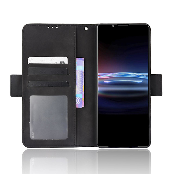 Sony Xperia Pro-i:lle pudotusta kestävä magneettikiinnitteinen läppäkotelo, useita korttipaikkoja, lompakkoteline, PU-nahkainen puhelinkotelo Black
