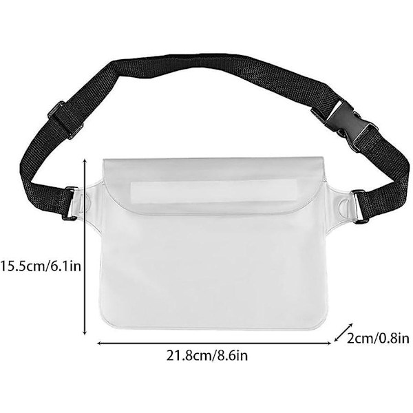 Vandtæt Fanny Pack, Justerbar Tør Fanny Taske Vandtæt Taljepose med Taljerem til Bådsejlads Svømning-X ZD B2 EE White