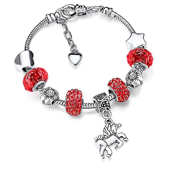 Glimtende Enhjørning Charm Armbånd - En Magisk Gave Til Piger