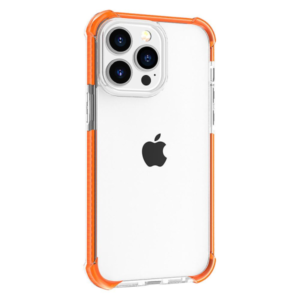 For Iphone 15 Pro Max Fire hjørne Drop-proof Telefon deksel Tpu + Akryl Transparent deksel Orange