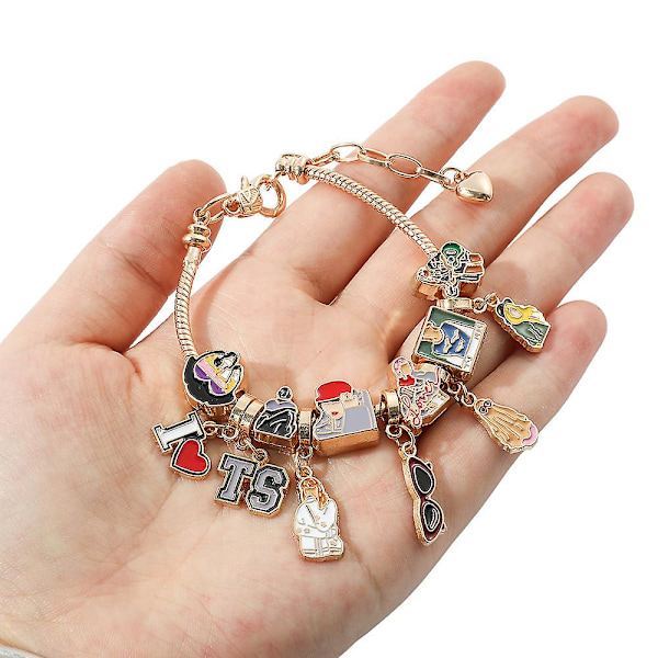 Womens Girls Taylor Swift Impression Armbånd Sanger Album Tema Charm Pendent Armbånd Smykker Gaver B