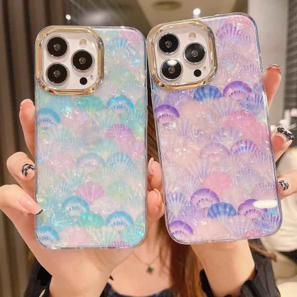 For iPhone 13 Pro-deksel Elektroplettering Linse Ramme PC+TPU IMD Telefondeksel Y8 Purple Shell