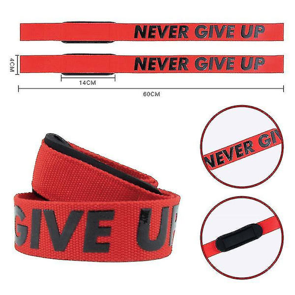 Vikter lyftremmar vadderade handledsstöd styrketräning marklyftremmar för män no1224 Black Never give up 2pcs