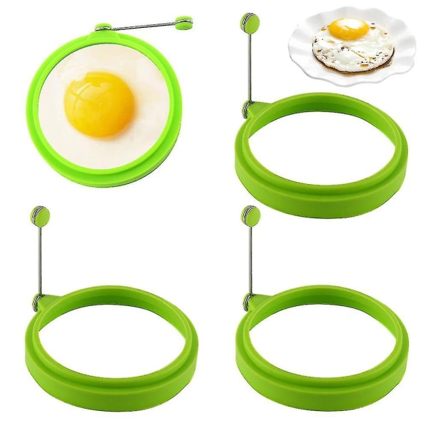 4 st silikon äggring, äggringar non-stick, äggkokringar, perfekt stekt form eller pannkaksringar