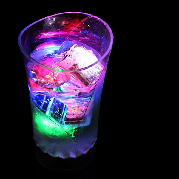 12 st Bar KTV Lysande Is Kvadrat Lysande Leksak LED Färgglada Is Kvadrat Vattensensor Lysande, Färgglad blixt