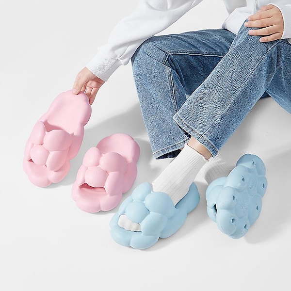 Söta äggmoln-tofflor för kvinnor - Sommar, EVA, mjuka, tjocka, inomhus, halkfria Pink 36 37