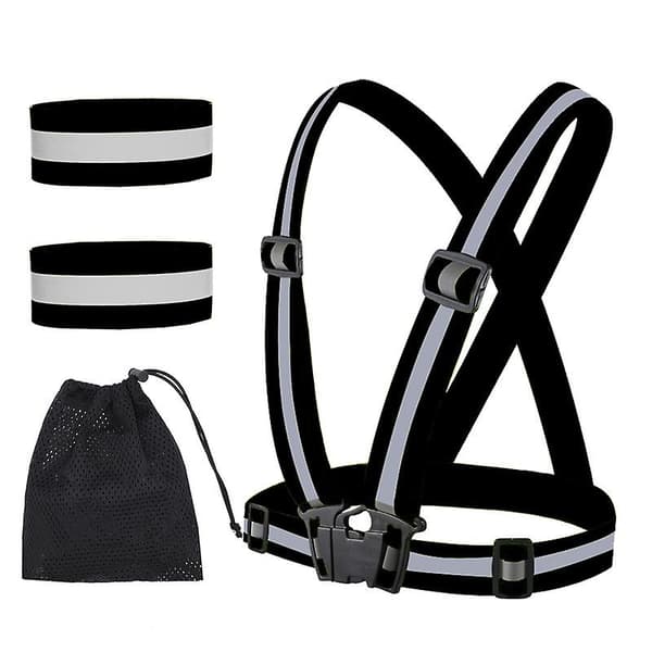 Reflekterende vest/reflekterende strop sort