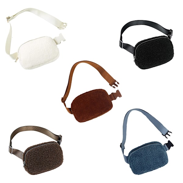 Dame  Overalt Belteveske med Justerbar Rem Stropp Menn Midje Fanny Pack for Løping Black