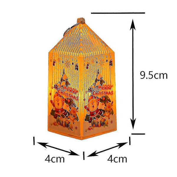 Julelys LED Lanterne, Lille Bærbar Flammeløs Lanterne 1 stk