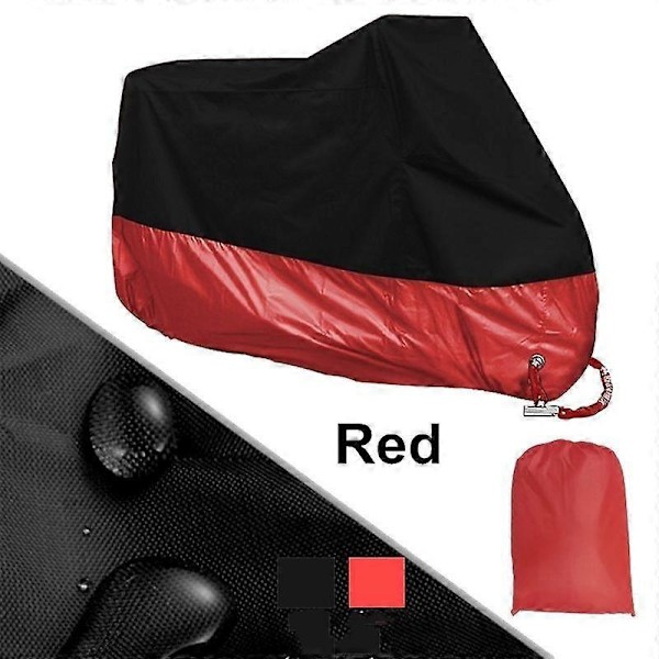 190T Moottoripyörän Suojapeite Vedenpitävä Ulkokäyttöön Lumitiivis red L