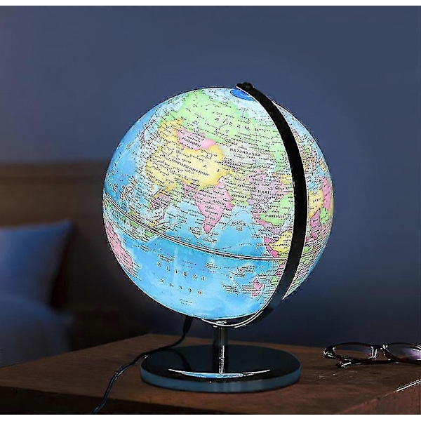 Geografikundervisningsvärldskarta Globe 20/25/32 Cm Diameter Upplyst Globe Med LED-lampor Världs Globe