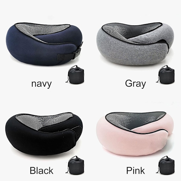 Rejse Nakkepude U-formet Memory Cotton Nakkepuder Massage Nakkepude Sove Flypude Cervikal Sundhedspude pale grey