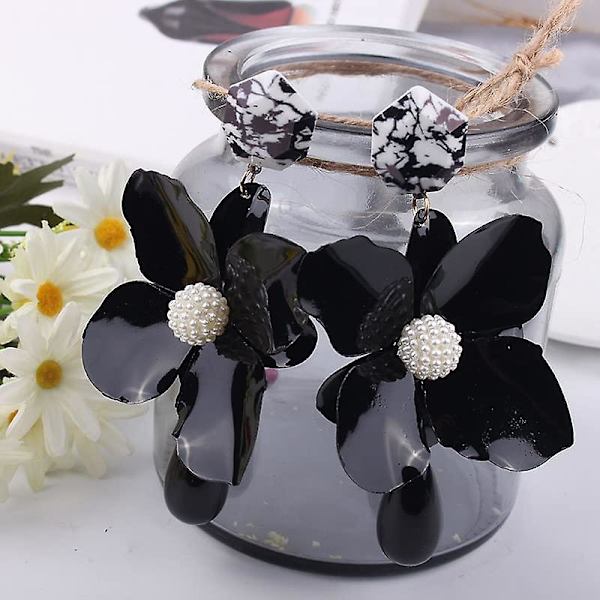Heytea Retro Teardrop Big Flower Dangle Earrings Boho Lagdelt Blomsterblad Dråpe Øredobber Statement Fashion Øredobber For Kvinner Jenter