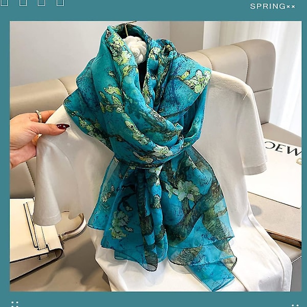Siden Scarf Dam Kvinnor 100% Siden Scarves Lätt Elegant Gåvor Style 9