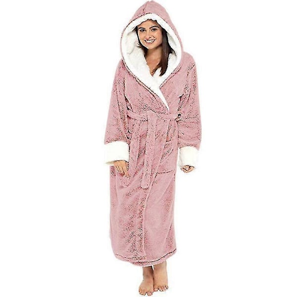 Dammorgonrock med huva och långa ärmar 3XL Pink