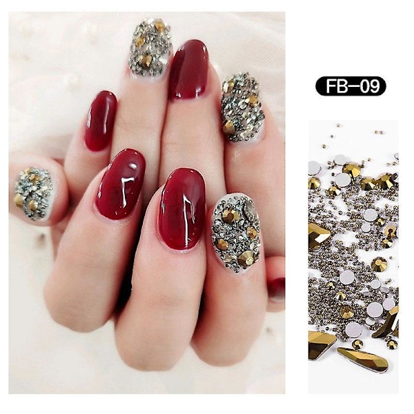 Nageldekorationer för nagelkonst net red diamond ins stil blandad fyrkantig bottenborr New york storm fb08