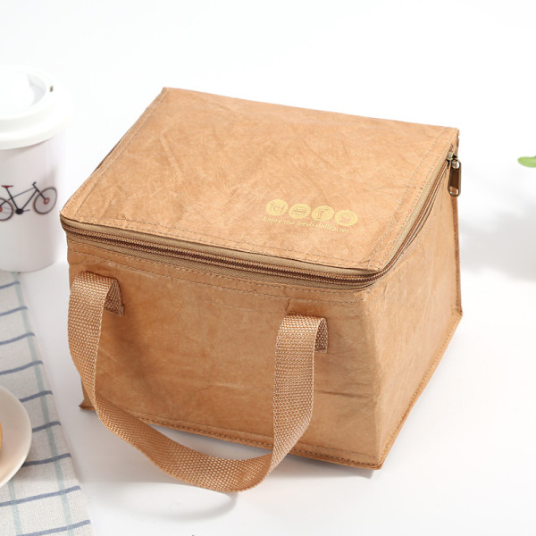 Frokostpose Kraft Papirpose Genanvendelig Isoleret Termisk Frokostpose Snack Køler Picnickurv Portable Square
