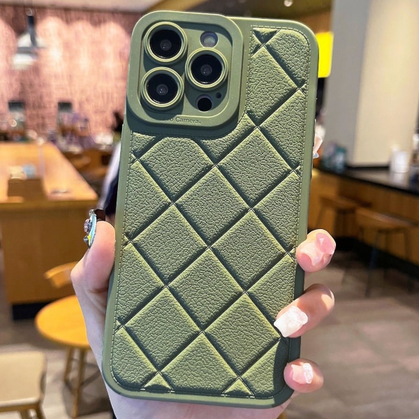 iPhone 14 Pro Max -kuori, rombimusteri, naarmuuntumaton TPU-puhelinkotelo Green