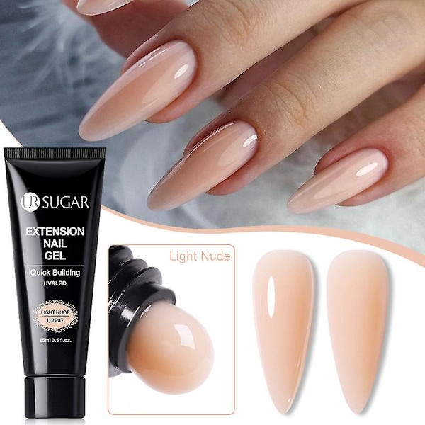 UR SUGAR 15ml Förlängning Nagel Gel Polish Kamouflage Nude Rosa Semi Permanent UV Hård Gel Naglar Finger Förlängning Akryl Lack UR-122